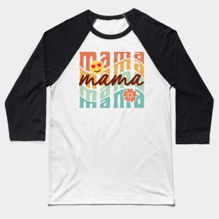 Emoji Floral mama graphic design for mothers day Baseball T-Shirt